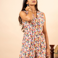 YELLOW RED FLORAL WHITE ROMPER