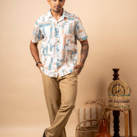 GREEN BROWN ABSTRACT WHITE SS